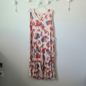 Light Pink Floral Print Sleeveless Dress Size XL